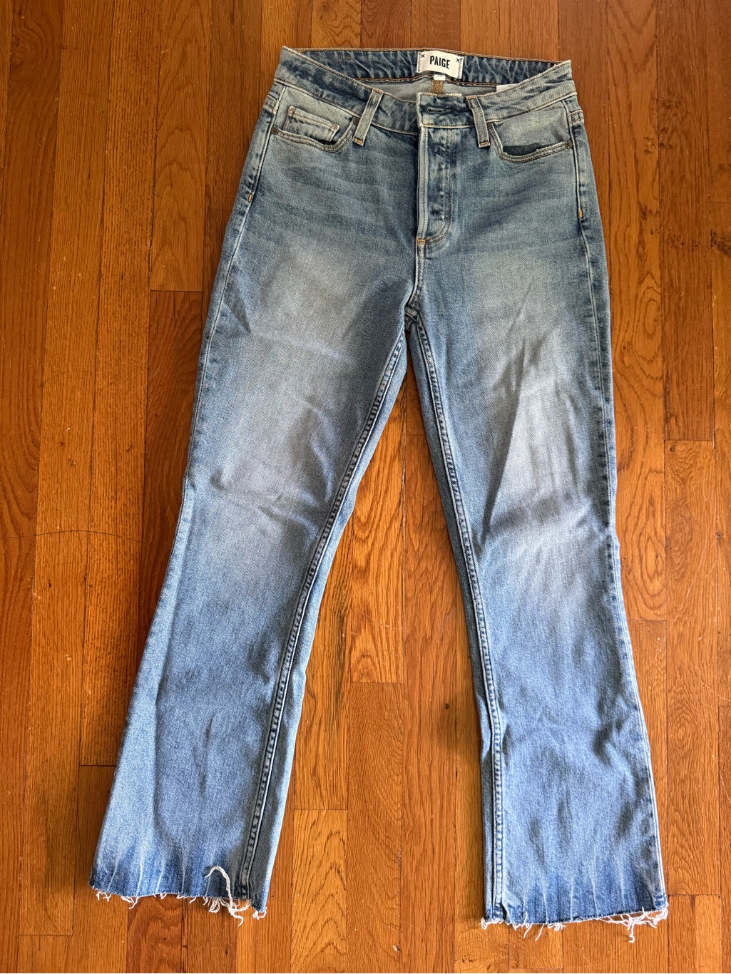 Paige Colette Cropped Flare Jeans With Raw Hem